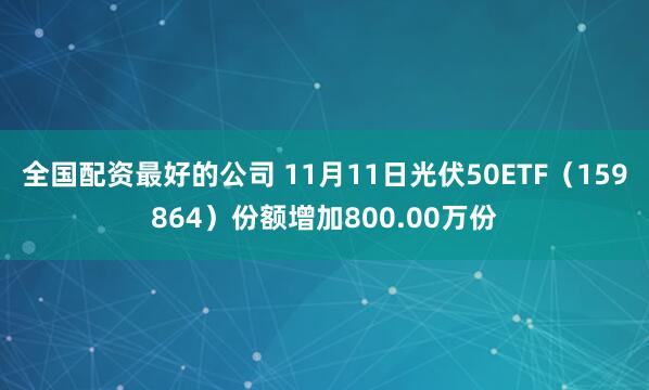全国配资最好的公司 11月11日光伏50ETF（159864）份额增加800.00万份